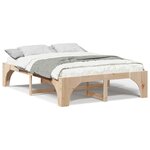 vidaXL Cadre de lit surélevé avec stockage Marron Bois massif en pin