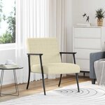vidaXL fauteuil Crème 59 x 75 x 78 cm tissu
