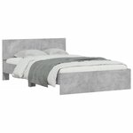 vidaXL Cadre de lit sans matelas gris béton 120x190 cm