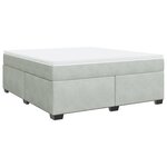 vidaXL Sommier à lattes de lit et matelas Gris clair 180x200cm Velours