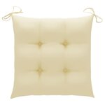 vidaXL Chaises de jardin et coussins blanc crème lot de 8 Teck massif
