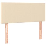 vidaXL Sommier à lattes de lit avec matelas LED Crème 120x200 cm Tissu