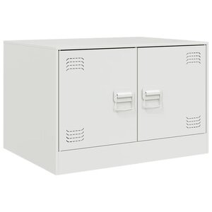 vidaXL Table basse blanc 67x50x44 cm acier