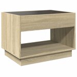 vidaXL Table basse avec LED infini chêne sonoma 70x50x50 cm