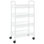 vidaXL Chariot de cuisine à 4 niveaux Blanc 46x26x85 cm Fer