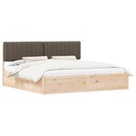 vidaXL Cadre de lit avec tête de lit rembourrée Taupe 200 x 200 cm