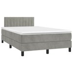 vidaXL Sommier à lattes de lit avec matelas LED Gris clair 120x200 cm