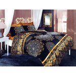 Parure de lit - housse de couette 220 x 240 + 2 taies d'oreiller 60 x 60 coton renforcé - Noir