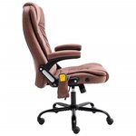 Chaise fauteuil siège de bureau informatique étude de massage clair similicuir daim brun 02_0024012