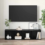 vidaXL Ensemble meuble TV 2 Pièces Chêne noir 37 x 35 x 72 cm
