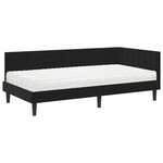 vidaXL Cadre de lit d'angle avec matelas 2 pc Noir 100 x 200 cm
