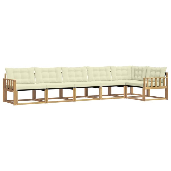 vidaXL Ensemble de canapés d'extérieur 6 Pièces Blanc et crème