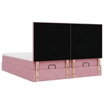 vidaXL Cadre de lit ottoman avec matelas rose 200x200 cm velours