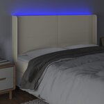 vidaXL Tête de lit à LED Crème 203x16x118/128 cm Similicuir
