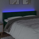 vidaXL Tête de lit à LED Vert foncé 183x16x78/88 cm Velours