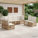 vidaXL Ensemble de canapés d'extérieur Naturel Polyester