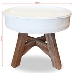 vidaXL Table basse Bois de récupération massif 60x45 cm Blanc