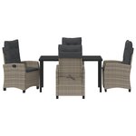 vidaXL Ensemble de jardin 5 pièces avec coussins gris poly rattan