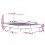 vidaXL Cadre de lit sans matelas chêne marron 120x190 cm