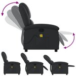 vidaXL Fauteuil de massage inclinable noir cuir véritable