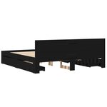 vidaXL Cadre de lit avec tête de lit sans matelas noir 180x200 cm
