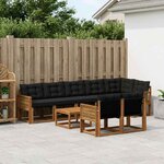 vidaXL Ensemble de canapés d'extérieur 9 pc Naturel et noir