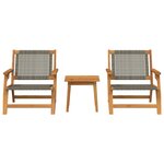 vidaXL Chaises de Jardin avec Table - 3 pièces en Bois d'Acacia Massif Gris