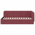 vidaXL Cadre de lit d'angle Bordeaux 90 x 200 cm tissu