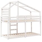 vidaXL Lit superposé sans matelas blanc 75x190 cm bois de pin massif