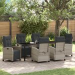 vidaXL Ensemble de salle à manger de jardin 7 pièces en gris clair poly rattan