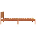 vidaXL Cadre de lit marron ciré Marron ciré Bois de pin massif Simple