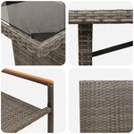 Ensemble salle à manger jardin vidaXL 7 pièces gris poly rattan