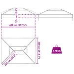 vidaXL Remplacement de housse de gazebo Transparent 400 x 300 x 32 cm