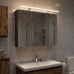 vidaXL Armoire Miroir de Salle de Bain Chêne fumé 100 x 14 5 x 70 cm