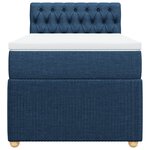 vidaXL Sommier à lattes de lit avec matelas Bleu 90x190 cm Tissu