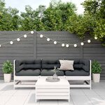 vidaXL Salon de jardin 4 Pièces avec coussins blanc bois de pin massif