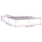 vidaXL Cadre de lit Noir Bois massif 120x190 cm Petit double