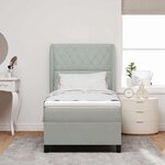 vidaXL Lit à ressorts avec matelas Gris clair 100 x 200 cm Velours