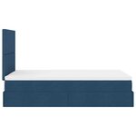 vidaXL Cadre de lit ottoman avec matelas bleu 120x190 cm tissu