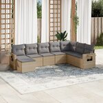 vidaXL Salon de jardin avec coussins 8 Pièces beige résine tressée