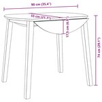 vidaXL Table à manger naturel bois massif et caoutchouc