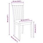 vidaXL Chaises à manger coussins 2 Pièces blanc bois massif caoutchouc