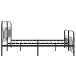 vidaXL Cadre de lit métal sans matelas avec pied de lit noir 183x213cm