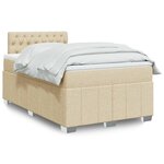 vidaXL Sommier à lattes de lit avec matelas Crème 120x200 cm Tissu