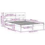 vidaXL Cadre de lit avec tête de lit 140x200 cm en bois massif de pin