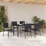 vidaXL Ensemble de salle à manger de jardin de 7 pièces en poly rattan noir