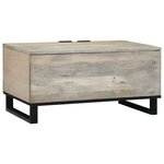 vidaXL Table basse Blanc  Noir 80 x 50 x 40 cm bois de manguier massif