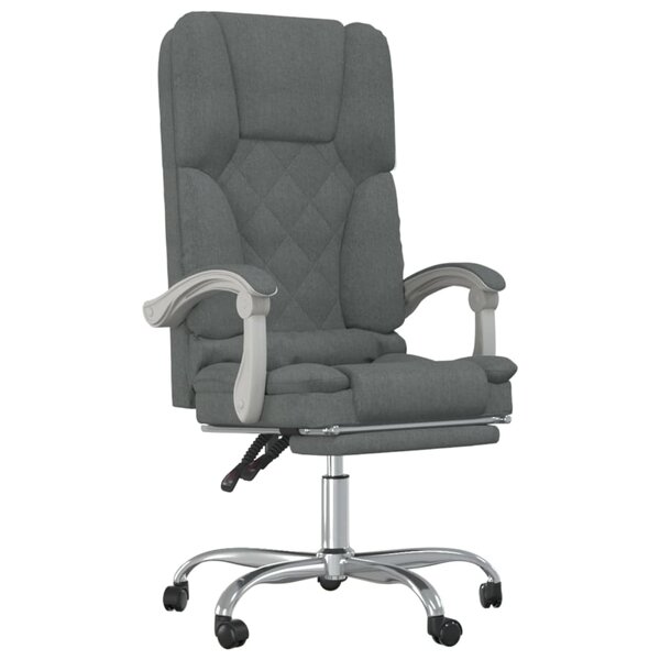 Fauteuil de massage inclinable de bureau informatique étude foncé tissu gris 02_0025388