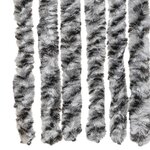 vidaXL Rideau anti-mouches gris et noir et blanc 56x185 cm chenille