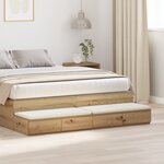 vidaXL Tiroirs de lit en chêne artisan 140x36 5x16 5 cm en bois d'ingénierie